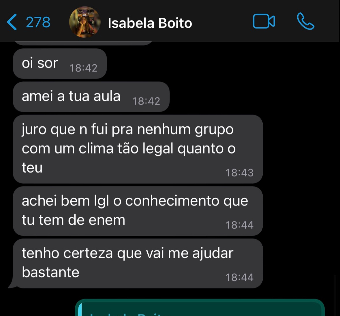 Aluno aprovado — depoimento sobre o curso